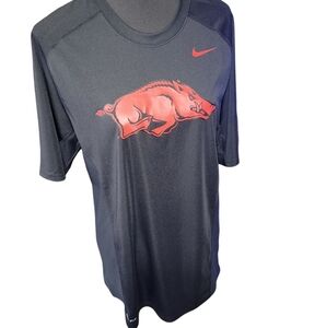 Nike dri-fit Arkansas Razorback black short sleeve tee Size M